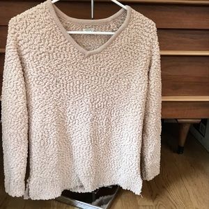 Bundle 3 for $10 Sonoma tan with a pink hue, soft teddy v-neck sweater